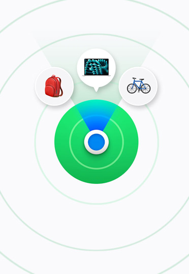 Um MacBook mostra o ecrã de um iPhone em tamanho real com vários widgets. À esquerda está aberta uma janela de navegador com um fundo colorido.