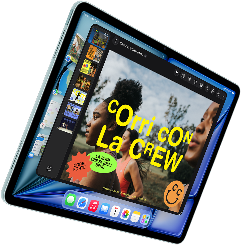 Un iPad Air blu